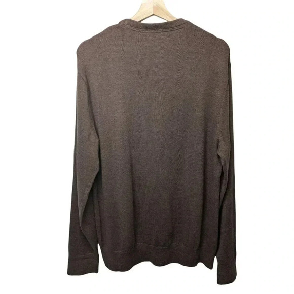 Eddie Bauer Medium Merino Wool Blend Mens Stretchy Crewneck Tan Brown Sweater - Picture 6 of 12